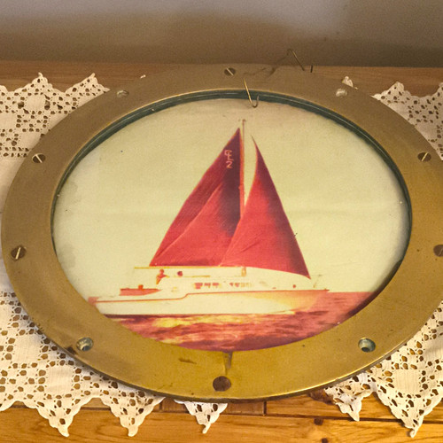 Brass ship porthole 38cm - ship,