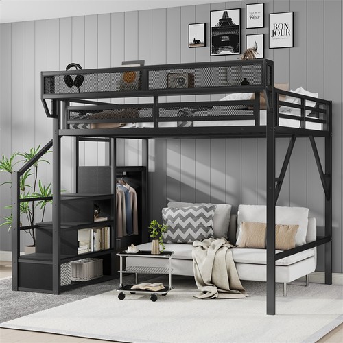 Queen size metal high - size, bed