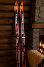 Vintage Atomic Supreme GTI Skis 1980s Look GTL + Bag Retro Alpine Chalet Decor