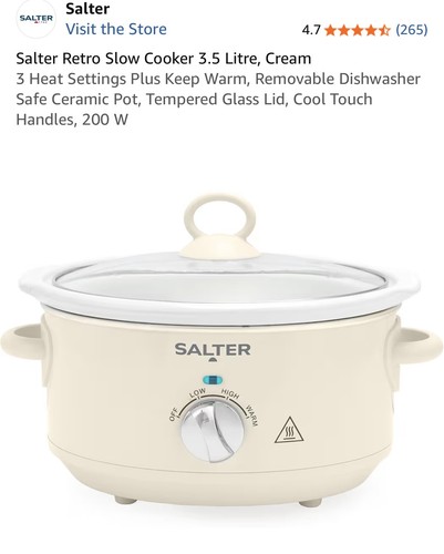 Salter retro slow cooker - slow,