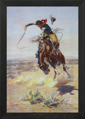 Cowboy bucking bronco - cowboy, a