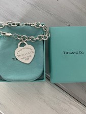 Genuine Tiffany & Co  925  Sterling Silver   Large Heart On Link Bracelet