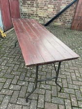 Vintage Military Solid Pine Tressel Table. Dining Table Beer table