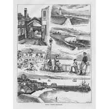 BROADSTAIRS Kent Scenes around the Town - Antique Print 1883