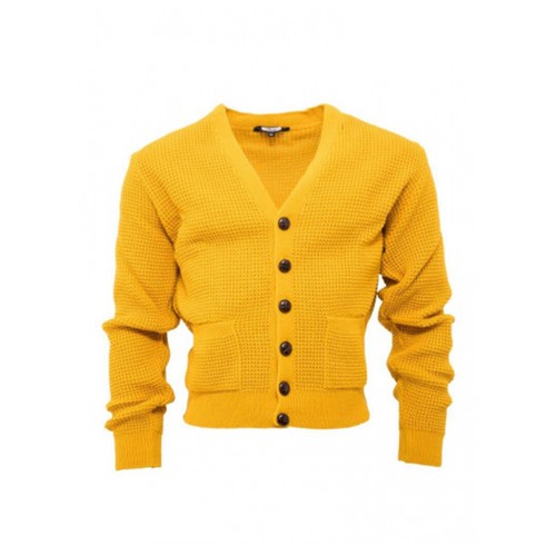 Waffle knit cardigan button - knit,