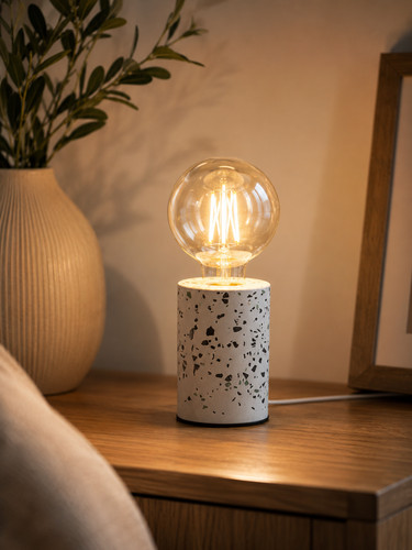 Terrazzo table lamp - lamp, exposed