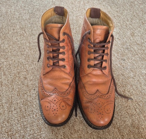 Mens brogue wingtip - mens, tan