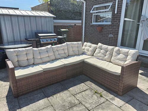 Rattan shape corner garden - rattan, l-shape