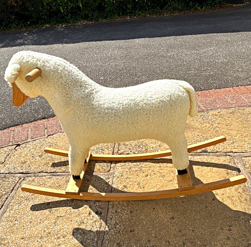 Wooden rocking sheep - wooden,