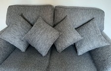 cushions set of 4 hard wearing material grey tweed 15 x 15 inches can deliver