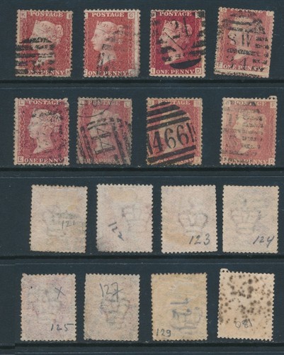 1864 penny red sg43 plates - 1864,