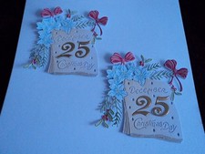 TATTERED LACE VINTAGE CHRISTMAS DAY DIE CUTS X 8 SETS (CHARISMA/GOLD INSETS)
