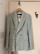 Zara Womens Tweed Blazer Green