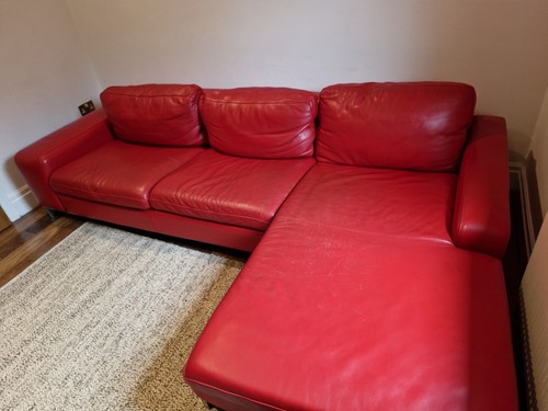 Red quality leather - leather, bed