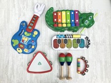 Kids Musical Instruments Set - Mini Carry Along Piano, Guitar and Tambourine ELC