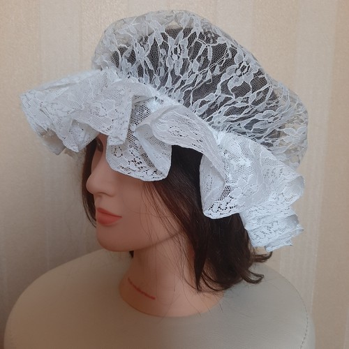 Ladies white lace - lace, hat