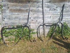 Vintage Country House Estate Wrought Iron Garden Bench Seat Ends FREE P&P 