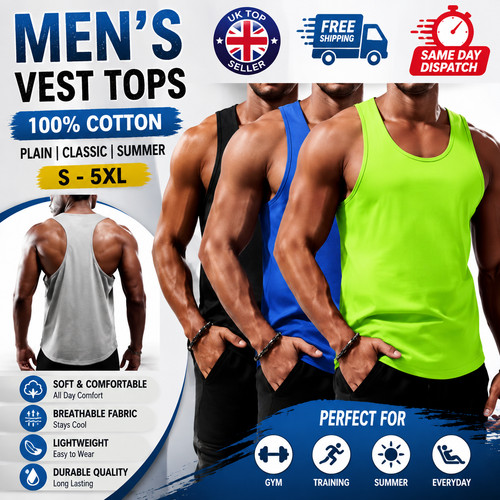 Men vest tops 100 cotton - men's,