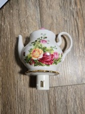 HTF Royal Albert Night Light Cover Teapot Old Country Roses 1962 Nightlight 