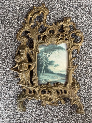 Vintage brass rococo picture - brass,