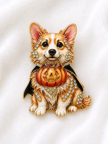 Halloween corgi dog brooch - corgi,