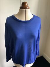 WHISTLES Royal Blue Wool Mix Long Sleeve Bat Wing Top Round Twisted Neck Line S