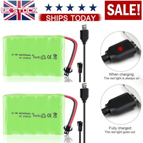 2pcs 2400mah mh aa - 6v,