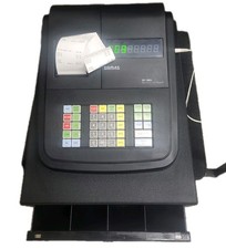 Sam4s ER-180UL Electronic Cash Register Black+6 Till Rolls Fully Working Condit