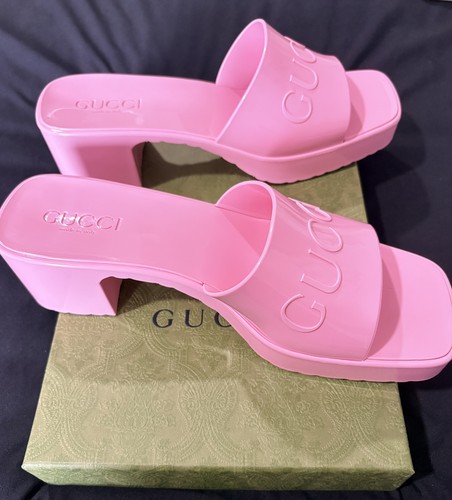New gucci rubber logo slide - new,