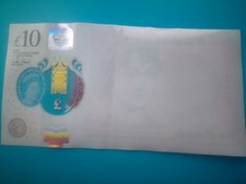 £10 Ten Pound Note With Blank Side