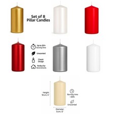 Pack of 8 Pillar Candles 11
