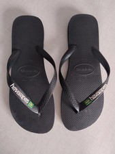 Havaianas Comfy Durable Flip-Flops Brazil Flag Non-Slip Black Stripe Men UK11 B4