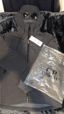 C.P Company Mens Shell Windbreaker Goggle Hooded Jacket Black Size Medium