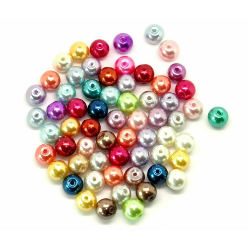 Pearl glass round beads - round,