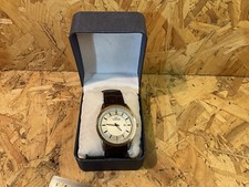 Mens NY London Brown leather strap quartz watch.