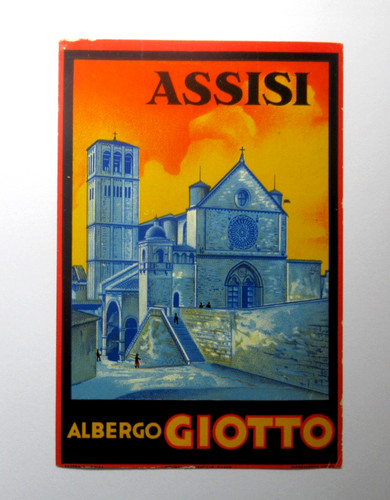 Vintage albergo giotto assisi - giotto,
