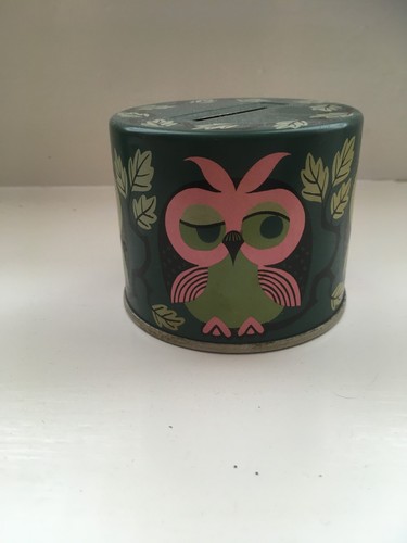Vintage owl tin - owl,