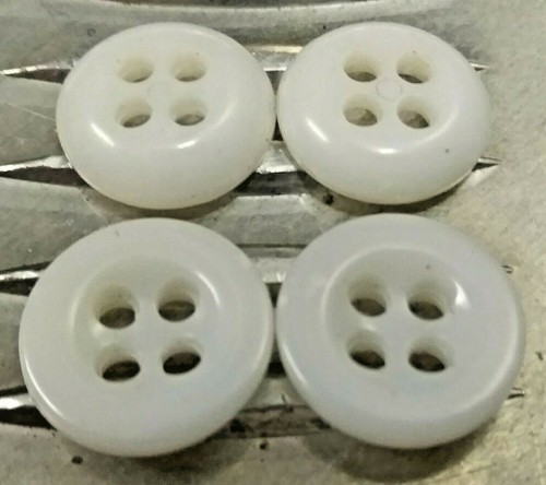 Naval white plastic buttons - white,
