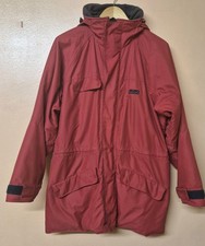 Musto Performance Jacket Coat Windbreaker Red Hooded Cinchable Waist Size Small