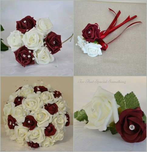 Burgundy wedding bouquet posy - burgundy,