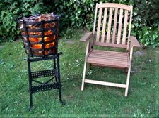 Large Cast Iron Brazier Garden Lighting Feature h: 36ins