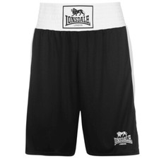 LONSDALE MENS BOXING SHORTS BOTTOMS SOFT .LOGO PANTS WIDE WAISTBAND SIZE L BLACK