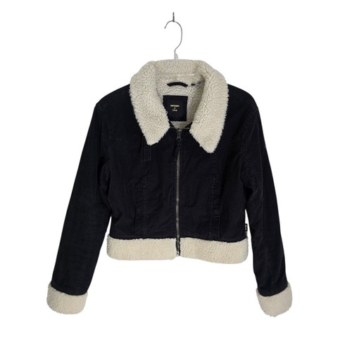 Superdry black corduroy sherpa - corduroy,