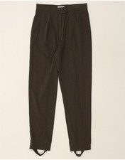 I BLUES Womens Stirrup Slim Casual Trousers IT 46 Large W30 L31 Khaki Wool AO04