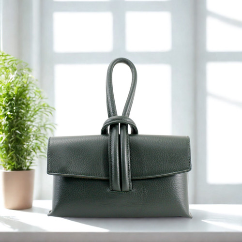 Real leather clutch bag - real, women
