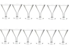 12 x Plastic Martini Glasses Clear Cocktail Drinking Party Glass 200ml 20cl