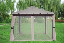 3x3M Aluminium Luxury Gazebo Pavilion Canopy Sun Shade Marquee Garden Party Tent