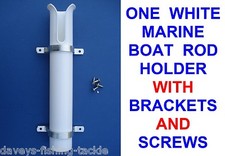 1 SINGLE MARINE GRADE WHITE BOAT ROD HOLDER+FIXING KIT SEA FISHING STORAGE REST