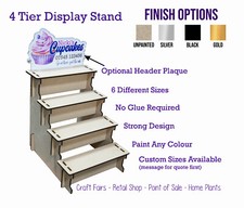 DISPLAY STAND 4 TIER Point of Sale Retail SHELF UNIT CRAFT FAIR 4mm MDF NO GLUE