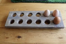hand made egg holder storage wooden rustic hand carved hand finished rack dozen